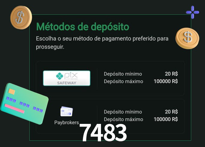 O cassino 7483 oferece uma grande variedade de métodos de pagamento